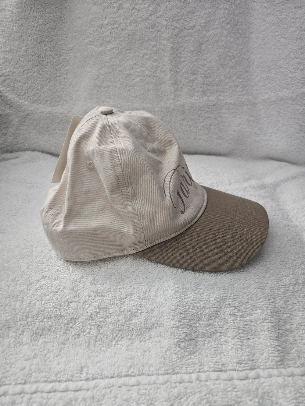 Target Meet Me In Paris Graphic Baseball Cap Womens Two Tone Tan Beige Hat